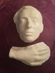 Includes shipping / Chopin life mask Head and hand death cast