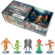 Load image into Gallery viewer, Cryptids USA Toy Figures set Monopoly Archie McPhee Corral of Cryptids Gag Gift – USA Monster Set w/Bigfoot, Mothman &amp; More – Funny Stocking Stuffer for Cryptid Lovers &amp; Fans of American Folklore Chupacabra
