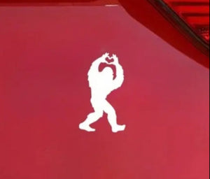 Bigfoot Heart Love Car Truck Sticker Free Shipping Sasquatch Yeti sticker
