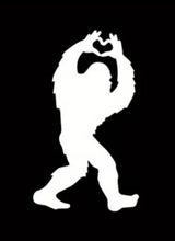 Load image into Gallery viewer, Bigfoot Heart Love Car Truck Sticker Free Shipping Sasquatch Yeti sticker