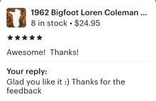 Cargar imagen en el visor de la galería, 1962 Bigfoot Loren Coleman Decatur Illinois Sasquatch track cast replica