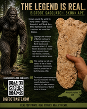 Load image into Gallery viewer, 2019 North Carolina Bigfoot Print Cast Replica Limited Edition Footprint for sale Bigfoot plaster cast