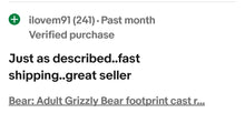 Laden Sie das Bild in den Galerie-Viewer, Bear: Adult Grizzly Bear footprint cast replica Alaska #1