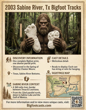 Load image into Gallery viewer, 2003 Bayou Bigfoot Sabine River, Texas Bigfoot print casts set of 2 tracks