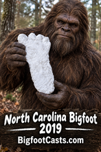 Load image into Gallery viewer, 2019 North Carolina Bigfoot Print Cast Replica Limited Edition Footprint for sale Bigfoot plaster cast