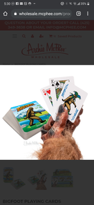 Bigfoot playing cards poker euchre blackjack