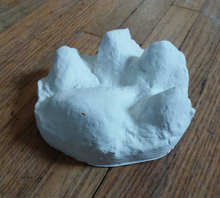 Load image into Gallery viewer, Wolf footprint cast replica