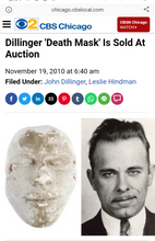 Load image into Gallery viewer, (Plaster) John Dillinger Death Mask Cast Life Cast LifeMask Death mask life cast (Plaster)