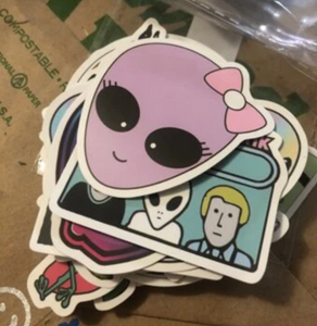 Alien Stickers 3 for $2 (Free shipping)