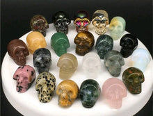 Cargar imagen en el visor de la galería, Natural Quartz Crystal mini Skull Carved Crystal Skull Various colors Healing Properties