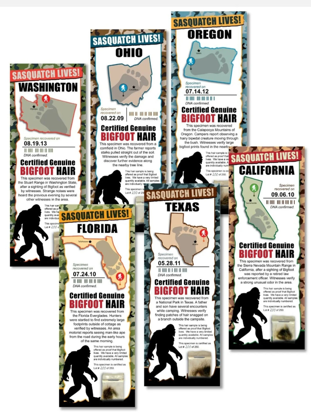Bigfoot Novelty Bigfoot Sasquatch Hair Sample - Tracking Hunter Hunting -