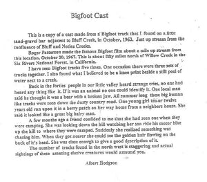 1963 Bigfoot cast Hodgson print (1967)