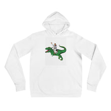 Load image into Gallery viewer, Jesus riding a dinosaur T-Rex Unisex hoodie